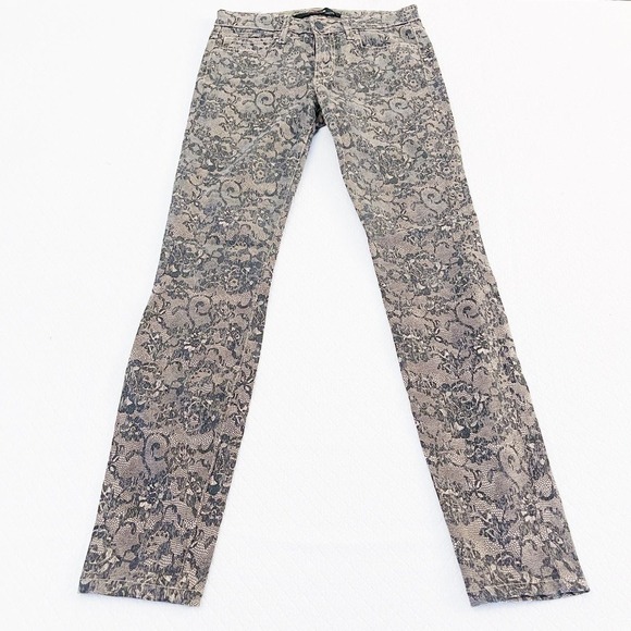 Joe's Chantilly Lace Print Blush Patterned Skinny Denim Jeans SZ26 - Picture 2 of 9